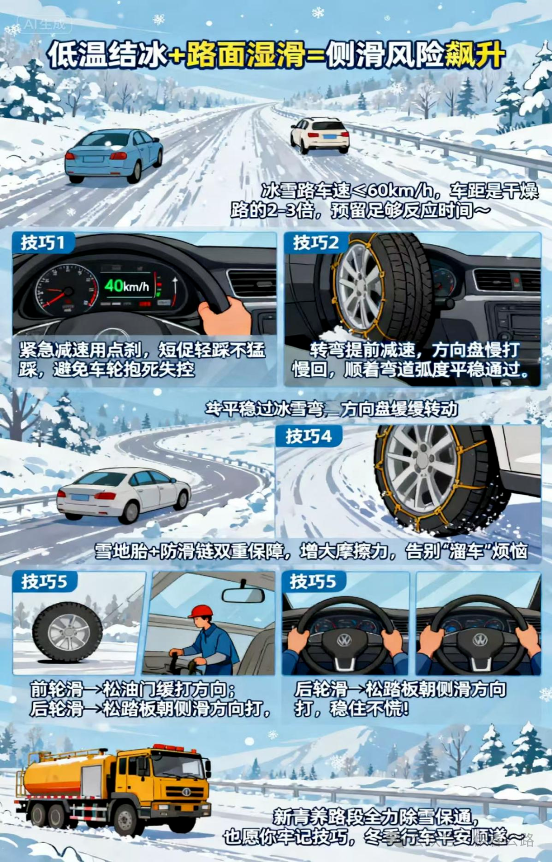 繞車檢查車胎_出行提示_雪天行車安全注意事項(xiàng)