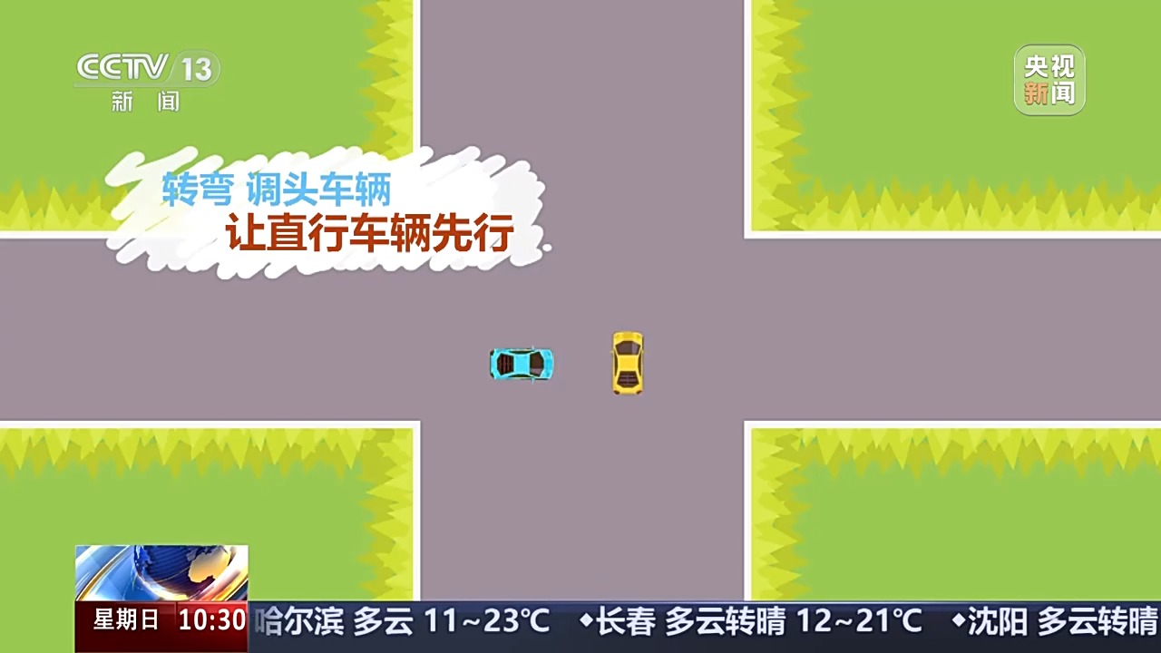 國慶中秋假期交通安全風險_出行提示_無信號燈路口通行規(guī)則